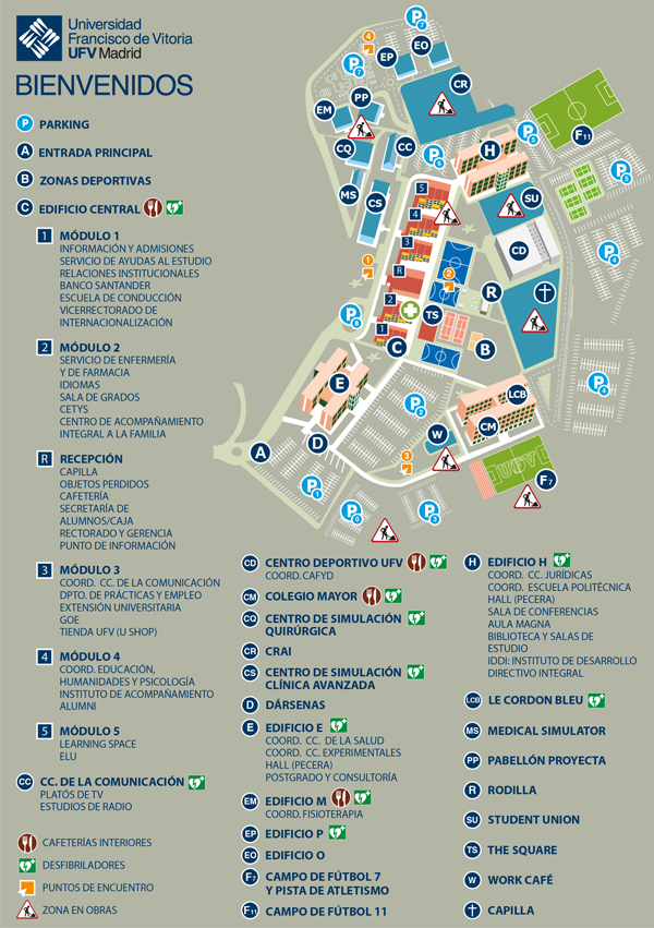 Mapa del Campus mapa campus sept22 Mapa del Campus Estudiar en Universidad Privada Madrid